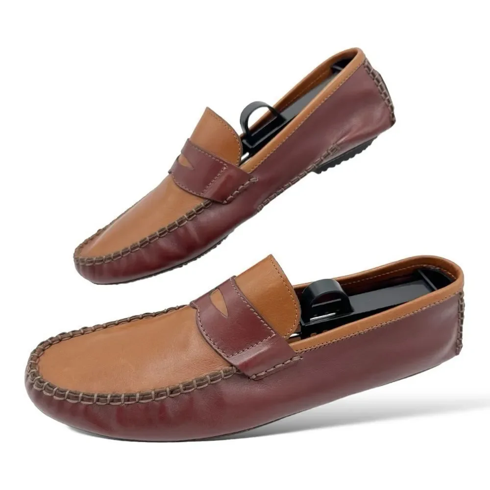 Vintage Gianfranco Ferre Two-Toned Leather Driving Moccasins‎ Sz 40.5 EUR 7.5 US